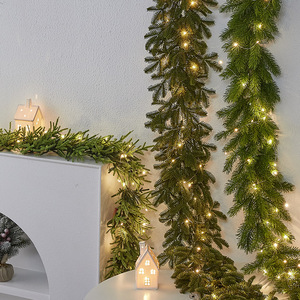 LINGKAI 1.8M Pre-lit Artificial Pine <b>Garland</b> LED <b>Lighted</b> Christmas Greenery <b>Garland</b> for Mantel Staircase Holiday Home Decor - Product Image 1