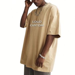 2025 alta calidad 270G algodón Vintage lavado hombres camiseta calle Casual gota hombro media manga suelta hombres camisetas - Product Image 2