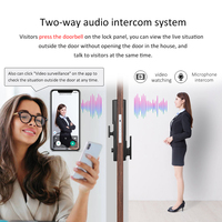 Serrure de porte intelligente automatique avec écran, poignée audio-interphone, reconnaissance faciale et empreinte digitale pour porte en bois - Vente en gros