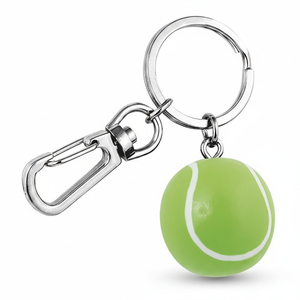 Llavero con Forma de Pelota de Tenis, con Impresión UV, Estilo Mosquetón, de Goma Suave y Metal PVC, para Autos o Llaves - Product Image 2