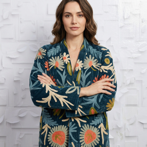 Chaqueta suzani tie dye tnt, chaqueta larga suzani para mujer, estilo bohemio, gitano, crewel, ideal para primavera, festivales, regalo especial. - Product Image 1