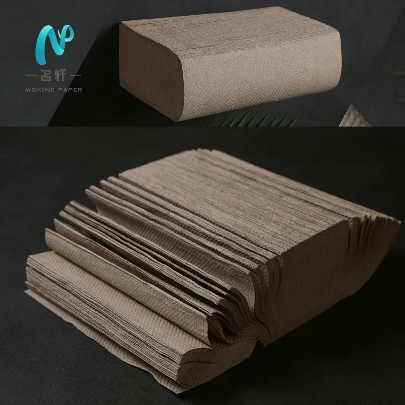 Hangzhou Mingxuan Eco Vriendelijke Hoge Kwaliteit Multifold Wit Bruin Hand Papieren Handdoek