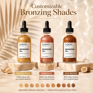 Huile scintillante pour le corps vegan, marque privée HKH, hydratante, bronzante, effet longue durée, certifiée HALAL, OEM ODM - Product Image 4
