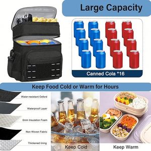 Grande boîte à lunch souple et extensible pour adultes, travail, sorties, déplacements, noir, 16L - Product Image 5