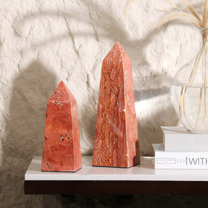 Décorations d'intérieur modernes Obélisque en marbre naturel Sculpture de bureau Accessoires de décoration Bureau Décoration de luxe Sculpture - Product Image 4