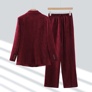 <span class=keywords><strong>Veste</strong></span> de costume en <span class=keywords><strong>velours</strong></span> pour femmes haut de gamme pour automne hiver conception épaisse vêtements de travail professionnels à manches longues - Product Image 4