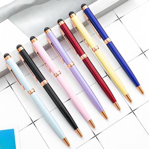 Yüksek kaliteli bükülmüş Metal iş ofis Stylus yumuşak dokunmatik alüminyum tükenmez kalem ile özel logo tükenmez tıklama kalemi - Product Image 6
