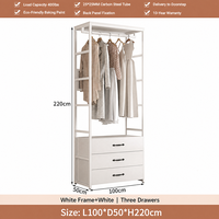 Armoire autoportante moderne en acier avec étagères réglables et tiroirs, montage facile, grande capacité pour chambre, appartement, dressing