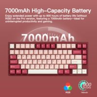 Claviers ergonomiques WOBKEY Rainy75 RT à faible latence, fréquence de polling 1000 Hz, amortissement en mousse Poron, LED orientée vers le sud pour postes de travail de gamers