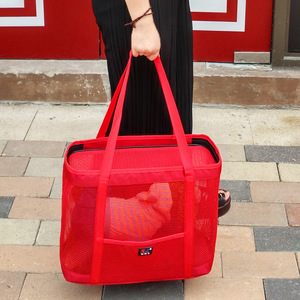 Mesh Breathable Pet <b>Backpack</b> Red Oxford Cloth 40cm X 18cm X 33cm For <b>Cats</b> And Dogs Under 10kg - Product Image 2