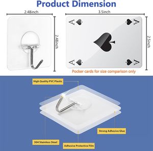 Modern Stainless Steel Wall <b>Hook</b> Waterproof Magic Sticky Hanger for Living Office Bathroom Kitchen Door Bathroom <b>Hook</b> - Product Image 2