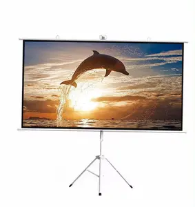 Favorable price HTP 100 Inch Tripod Stand Projector Screen 4K 3D HD Adjustable for indoor and outdoor projection