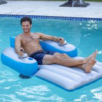 Bote Inflable de PVC JOSEN con Propulsor Eléctrico, Balsa Flotante para Piscina, Uso en Exteriores, Cama Flotante para Adultos