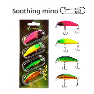 Weihe Micro Lure Bait Set 4 piezas plástico Minnow saltamontes que se hunde lentamente roca grasa para bagre carpa lubina trucha pesca lagos - Product Image 6