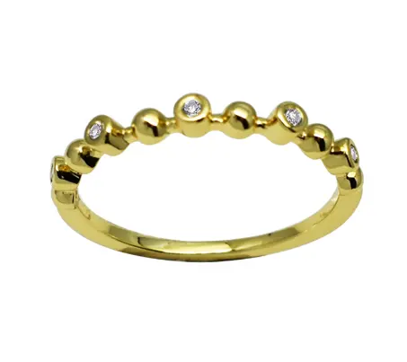 Perhiasan kustom kualitas tinggi 9K 14K 18K perhiasan emas 925 murni cincin perak CZ Stud sederhana cincin wanita