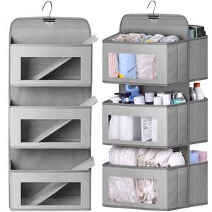 Organizador de armario colgante de estante plegable de 6 niveles, estante colgante de armario de 6 estantes con <span class=keywords><strong>2</strong></span> ganchos resistentes <span class=keywords><strong>para</strong></span> almacenamiento - Product Image 1