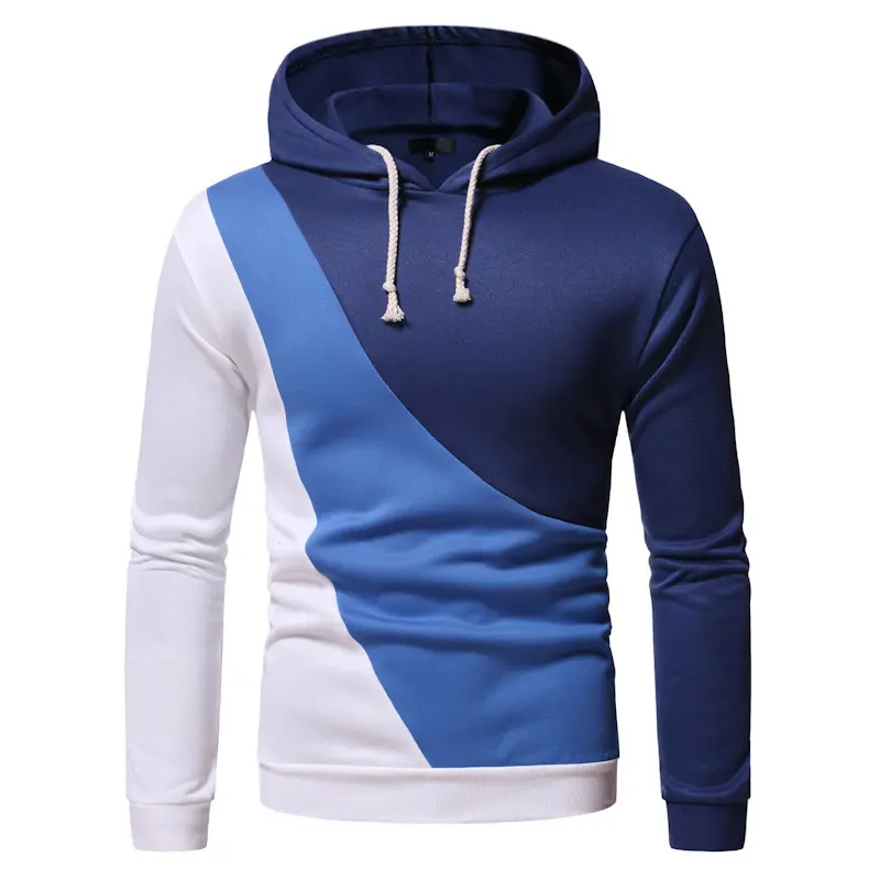 Wholesale Oversize Cotton Pullover Men's Sweatshirt With Pocket Splice Pullover Sports Hoodie