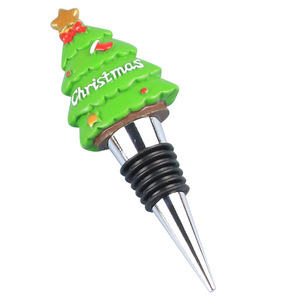 Christmas Tree Bottle Stopper Metal Cork Wine Accessory Holiday Decor - Product Image 4
