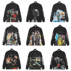 Camiseta de Algodón Puro de Manga Larga, Ropa de Hombre de Alta Calidad, Estilo Urbano, Camiseta Oversize para Hombre - Product Image 2