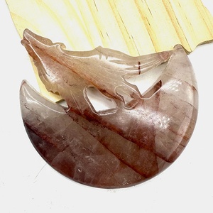 אבני חן טבעיות זאב אש קוורץ גילוף קריסטל מלאכת יד זאב ילל מתנה לקישוט הבית - Product Image 6