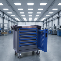 Armoire à outils à 7 tiroirs, chariot à outils en métal sur roulettes avec 424 kits d'outils, rangement robuste, établi mobile, chariot à outils pour garage et atelier