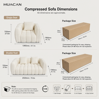 Ensemble de canapés modulaires pliables en tissu au design minimaliste avec rembourrage en éponge, écologique et durable pour hôtel et salon