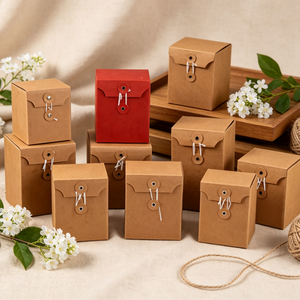 Cord <b>Lock</b> Kraft Paper Storage Box Stackable Multi-spec Cardboard Container for Party Souvenir Handmade Goods Logo Customizable - Product Image 4