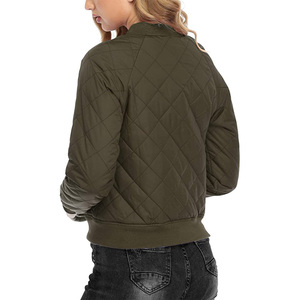 High Quality Women's Quilted <b>Long</b> Sleeve Zip-Up Raglan Bomber <b>Jacket</b> Pockets Breathable Winter <b>Jacket</b> OEM Customizable Bulk - Product Image 5