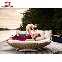 Nouvel arrivage de meubles de jardin d'extérieur de première qualité au design moderne hamac de piscine à usage multi-scènes avec éléments en bois de rotin