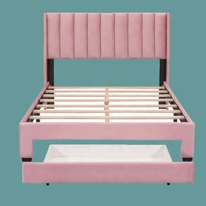 Mobili camera da <span class=keywords><strong>letto</strong></span> di lusso doppia regina king size durevole struttura stabile argento peluche velluto tappezzeria <span class=keywords><strong>letto</strong></span> con <span class=keywords><strong>disegni</strong></span> - Product Image 2