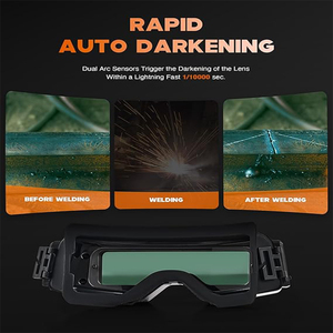 แว่นตาเชื่อมแบบปรับแสงอัตโนมัติ สีสมจริง ช่วงการปรับแสงกว้าง 4/5-9/9-13 แว่นตาเชื่อมสำหรับงานเจียร แว่นตาเชื่อมแบบ TIG MIG - Product Image 5
