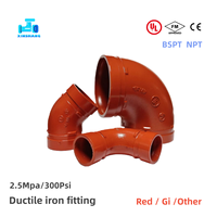 Raccords de tuyauterie en fonte ductile pour pompes à incendie/systèmes d'arrosage, coudes rainurés et tés rigides FM UL pour sprinklers d'incendie