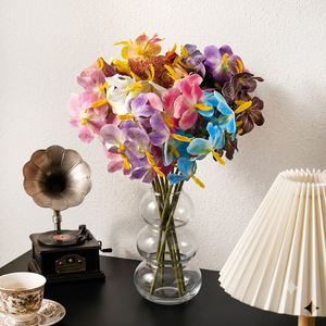 Bouquet d'orchidées artificielles, 7 pièces, fleurs réalistes en plastique pour décoration de mariage, décoration murale, accessoires de photographie - Product Image 1