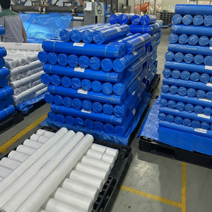 Lona Azul Ecológica de 280gsm, cubierta de toldo de carpa polivinílica, tela de gamuza de doble cara, revestimiento estampado tejido, bolsa de tierra para acampar - Product Image 1