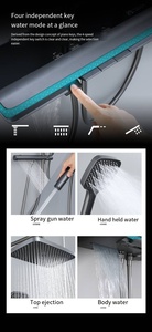 EIOIOL Système LED pour salle de bains Bain et robinets <span class=keywords><strong>Smart</strong></span> Rain Ducha Douches modernes Clé de piano Tête thermostatique Ensemble de douche de luxe - Product Image 4