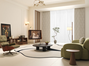 <span class=keywords><strong>Tende</strong></span> <span class=keywords><strong>a</strong></span> <span class=keywords><strong>Pieghe</strong></span> <span class=keywords><strong>Francesi</strong></span> Color Crema Chiaro con Motivi Floreali e Alta Ombreggiatura per Soggiorno e Camera da Letto, Atmosfera Sofisticata - Product Image 3