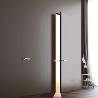 Porte en bois invisible moderne et simple, à montage encastré, sans cadre, hauteur du plafond, porte de chambre à coucher, porte intérieure cachée