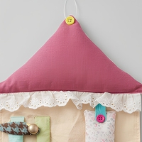 Organisateur mural multi-poches en tissu pour pinces à cheveux, en forme de maison, style japonais-coréen, accessoire de rangement pour chambre d'enfant