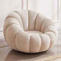 Tabouret Pouf Rond en Tissu Laine d'Agneau Personnalisable, Modèle Citrouille, Offre Spéciale, pour Salon