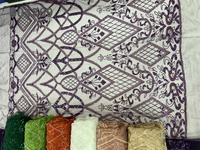 Tissu de dentelle brodé de paillettes transparentes CHOCOO, nouvelle arrivée, tissu de dentelle luxueux à paillettes pour robe