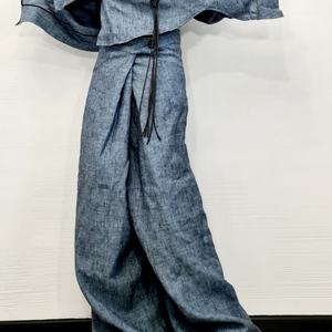 Ensembles pour femmes en coton et lin, hauts à manches longues et pantalons à jambes larges, nouvelle mode estivale, vente en gros OEM - Product Image 4