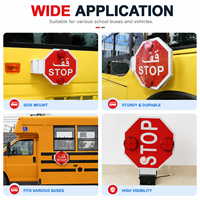 Bras de signalisation d'arrêt pour autobus scolaire robuste avec signal lumineux LED haute visibilité clignotant, bras de signalisation d'arrêt électrique extensible