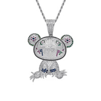 Collier avec pendentif grenouille personnalisé, micro-pavé CZ, bijoux hip-hop pour hommes