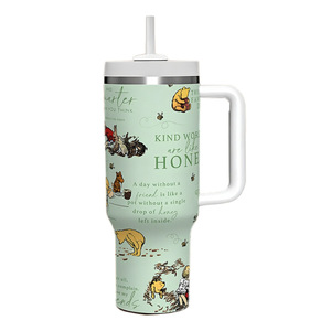 Tumbler in Acciaio Inox da 40OZ Senza BPA, Tazza Isolata Portatile con Manico e Simpatico Disegno Orso per Gli Amanti di <span class=keywords><strong>Winnie</strong></span> the <span class=keywords><strong>Pooh</strong></span> - Product Image 5