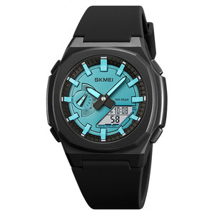 Montre analogique-numérique pour homme avec boîtier octogonal, étanche 5ATM, bracelet en silicone, montre de sport multifonctionnelle, montre lumineuse - Product Image 2