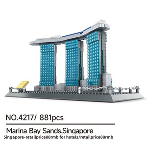 Modèle Wange en gros, jouet DIY pour enfants, éducatif, construction chinoise, plastique, sable, hôtel, petites particules, cadeau pour Singapour - Product Image 6