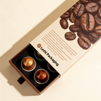 Boîte à café personnalisée avec impression numérique, emballage recyclable, boîte en papier pour capsules de café Nespresso