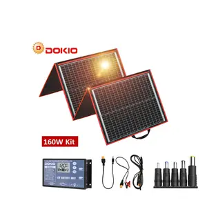 Dokio 18V 150 Wát panel năng lượng mặt trời Monocrystalline phí 12V xách tay có thể gập lại panel năng lượng mặt trời Trung Quốc cho thuyền/Out-DOOR cắm trại/xe/RV