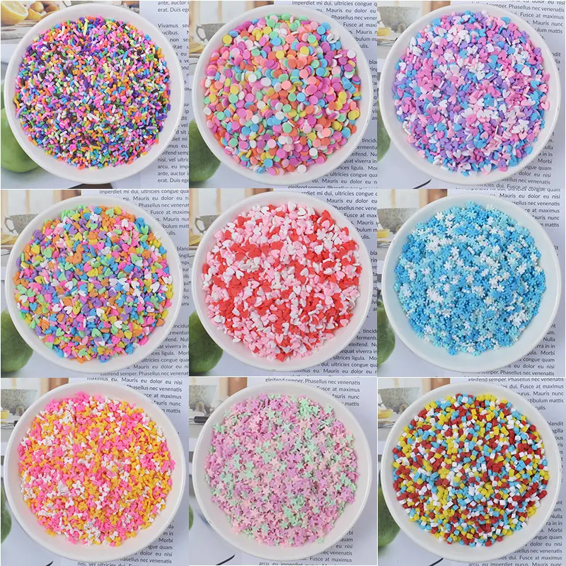 Aksesori Slime tanah liat Sprinkles Resin 100g untuk hiasan Slime pengisi DIY permen palsu cokelat