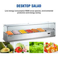 Équipement de restaurant, comptoir en acier inoxydable, bar à salades, réfrigérateur de présentation, refroidissement direct, capacité 50L, intelligent